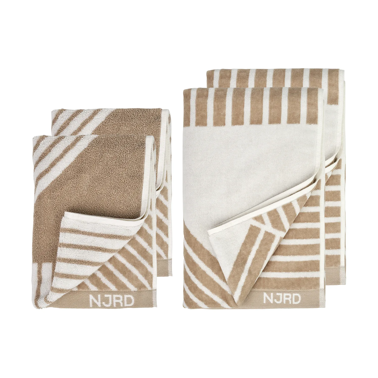 Stripes håndklesett 4 deler - Beige,  NJRD