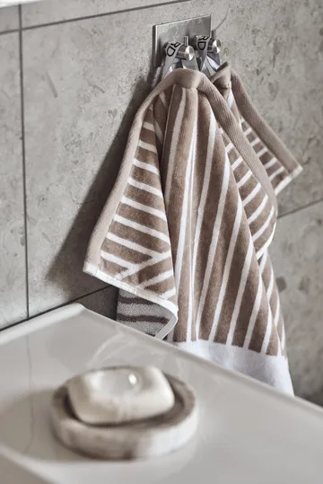 Stripes håndklesett 4 deler - Beige - NJRD