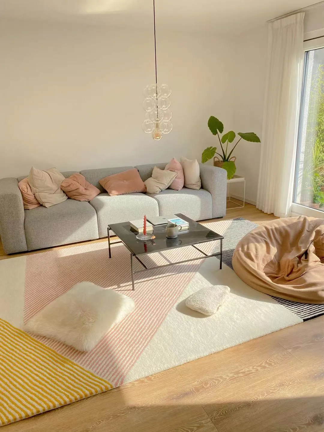 Stripes ullteppe rosa, 200x300 cm NJRD