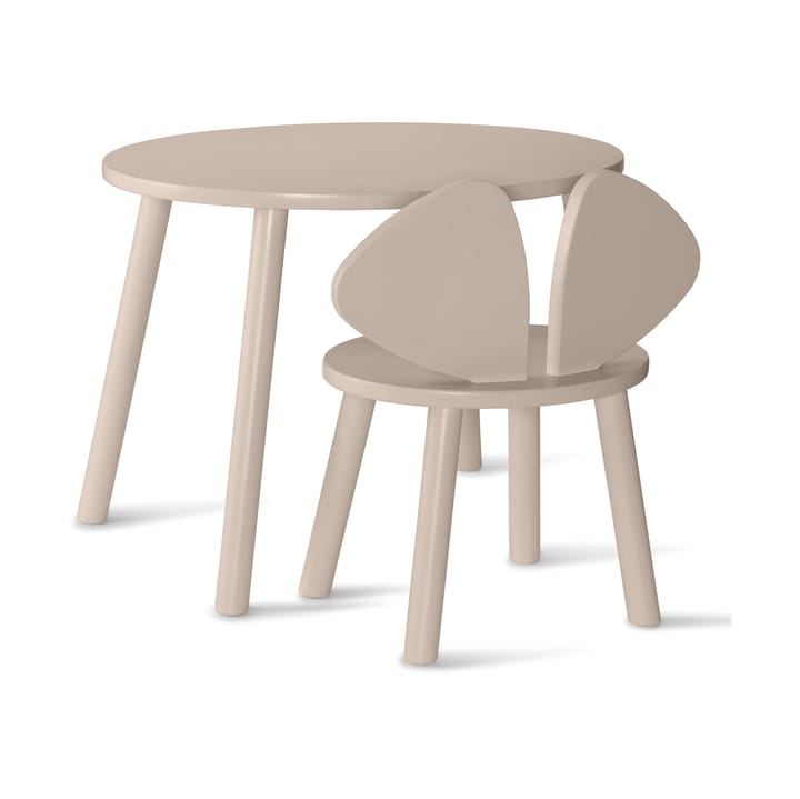 Mouse set barnestol + bord - Beige - Nofred