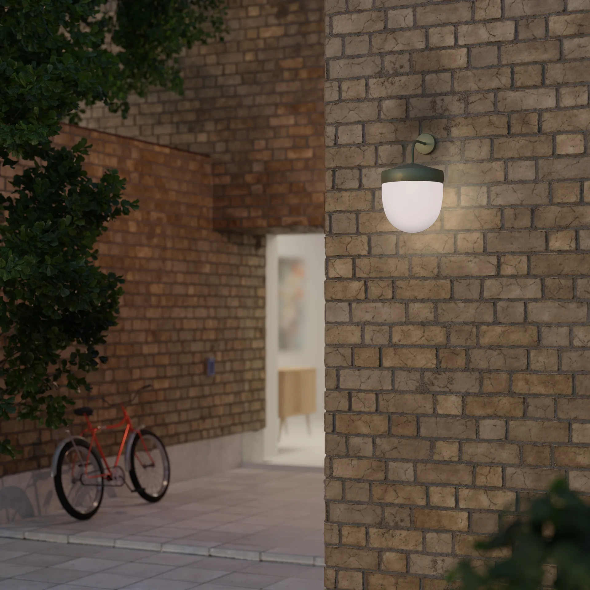 Pan vegglampe frostet 30 cm, Militærgrønn Noon