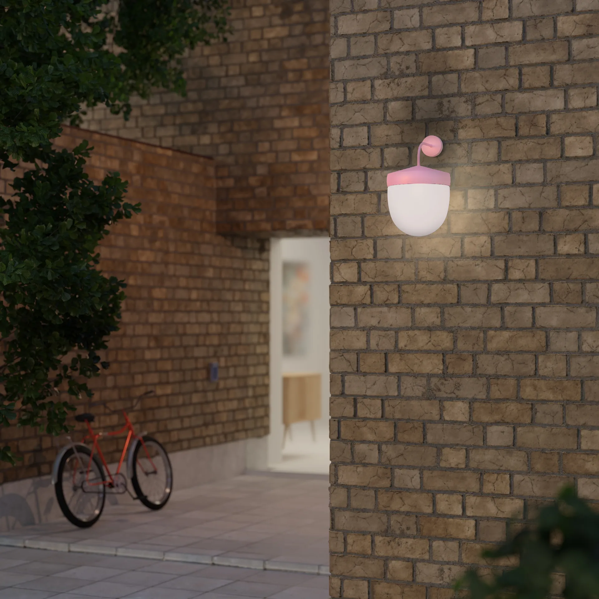 Pan vegglampe frostet 30 cm, Rosa Noon