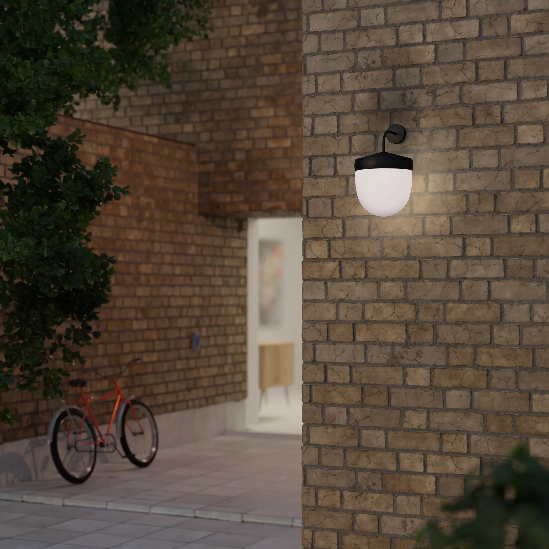 Pan vegglampe frostet 30 cm, Svart Noon