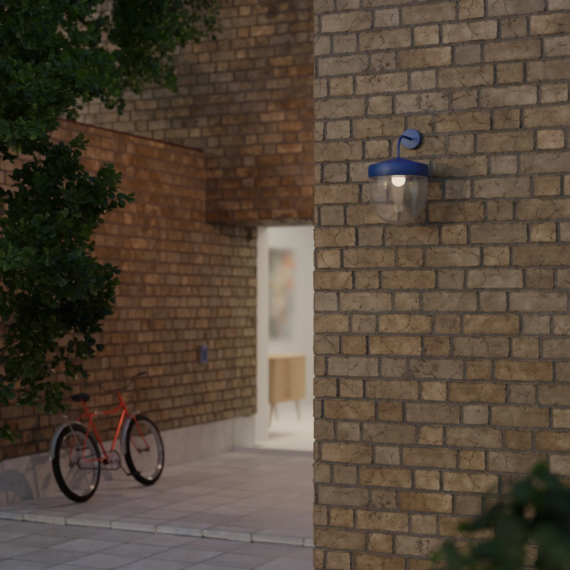 Pan vegglampe klar 30 cm, Blå Noon