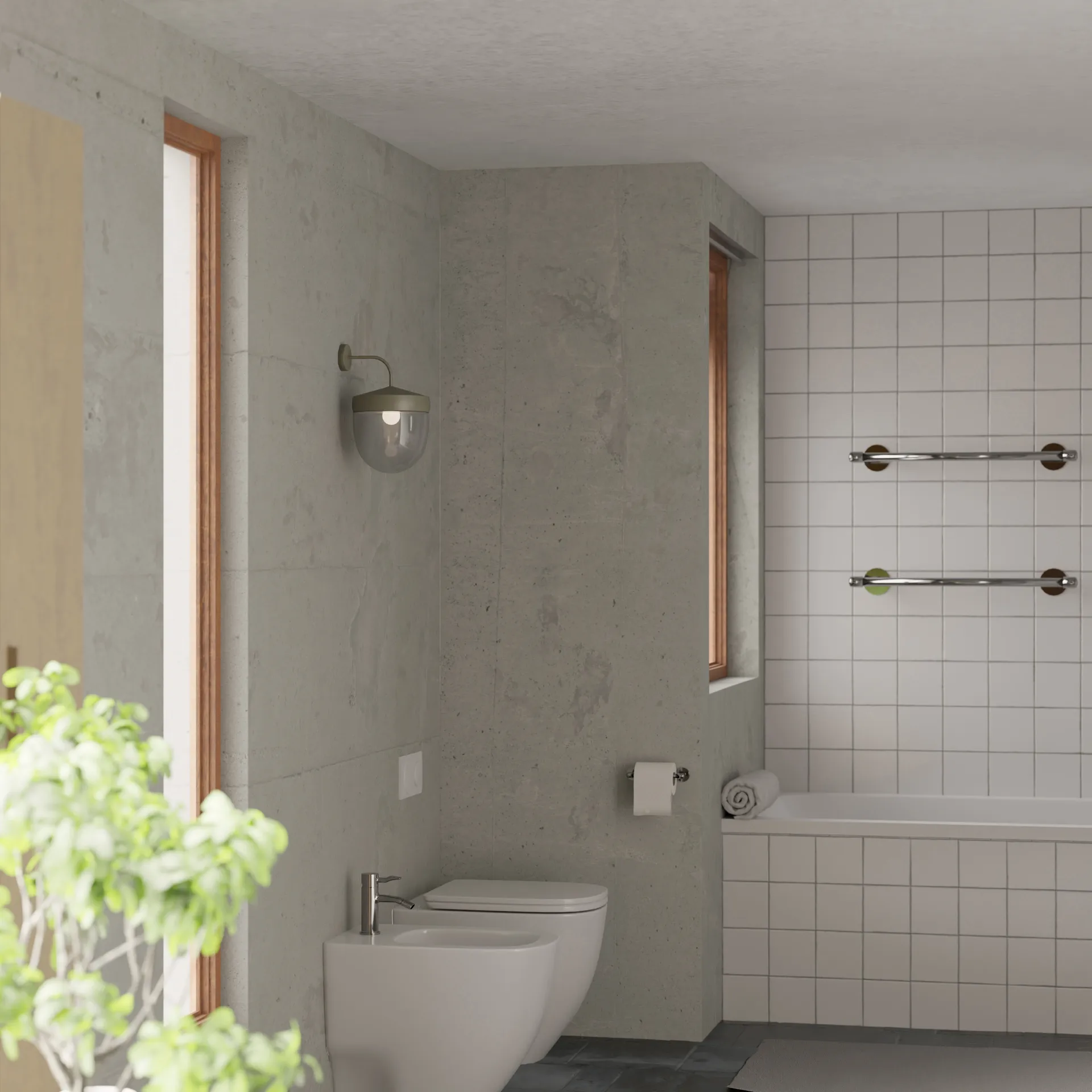 Pan vegglampe klar 30 cm, Olivengrå Noon