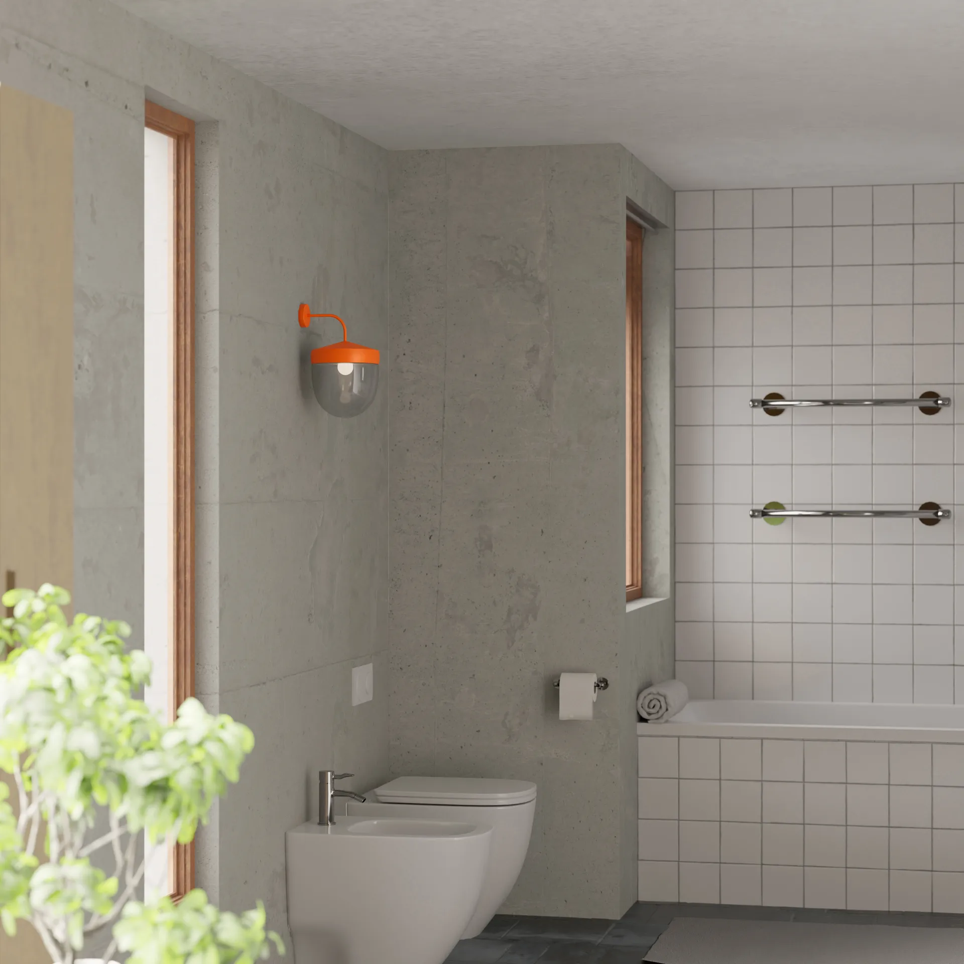 Pan vegglampe klar 30 cm, Oransje Noon