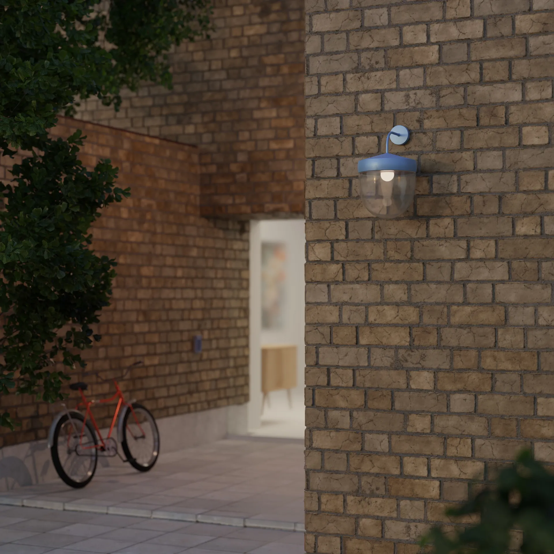 Pan vegglampe klar 30 cm, Pastellblå Noon