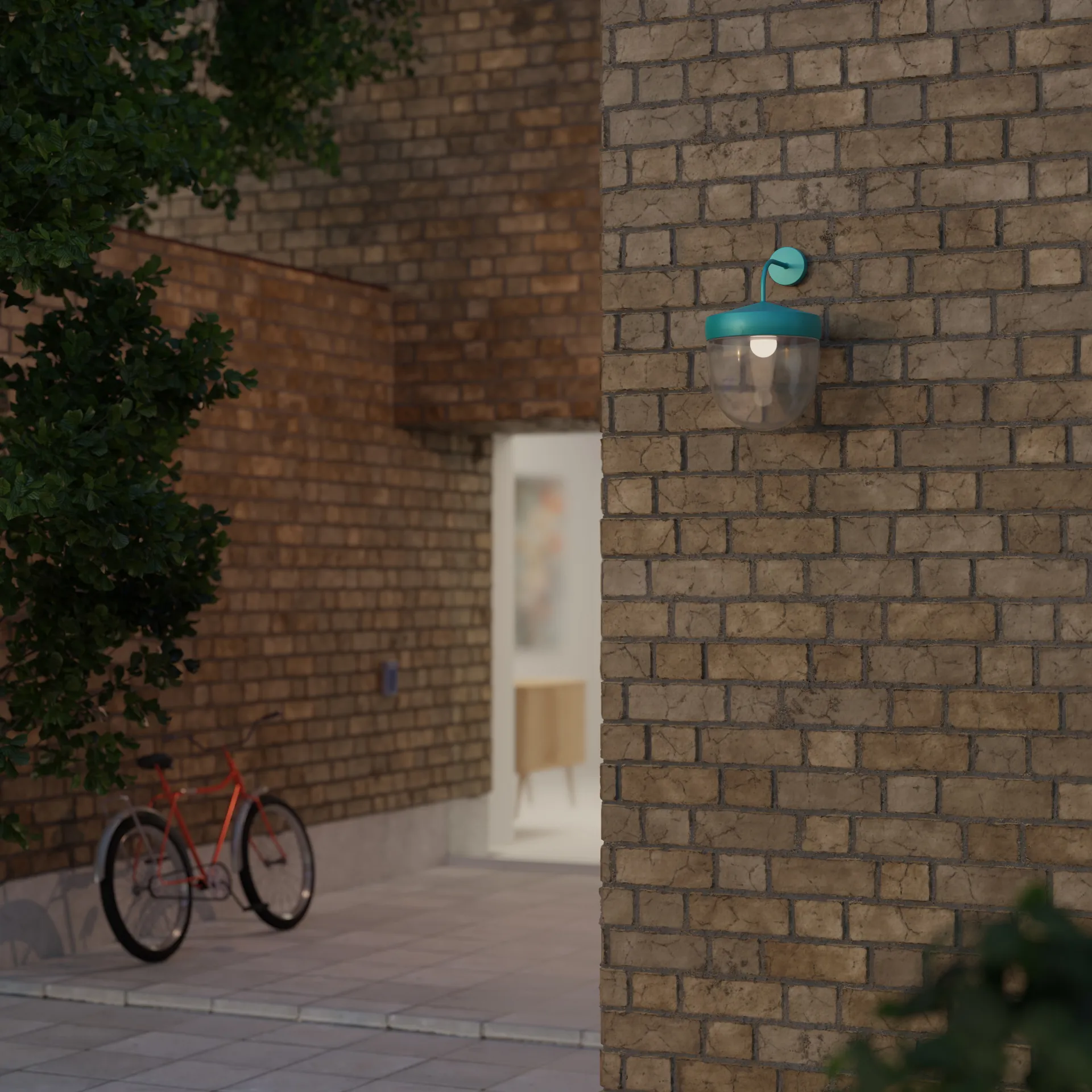 Pan vegglampe klar 30 cm, Turkis Noon