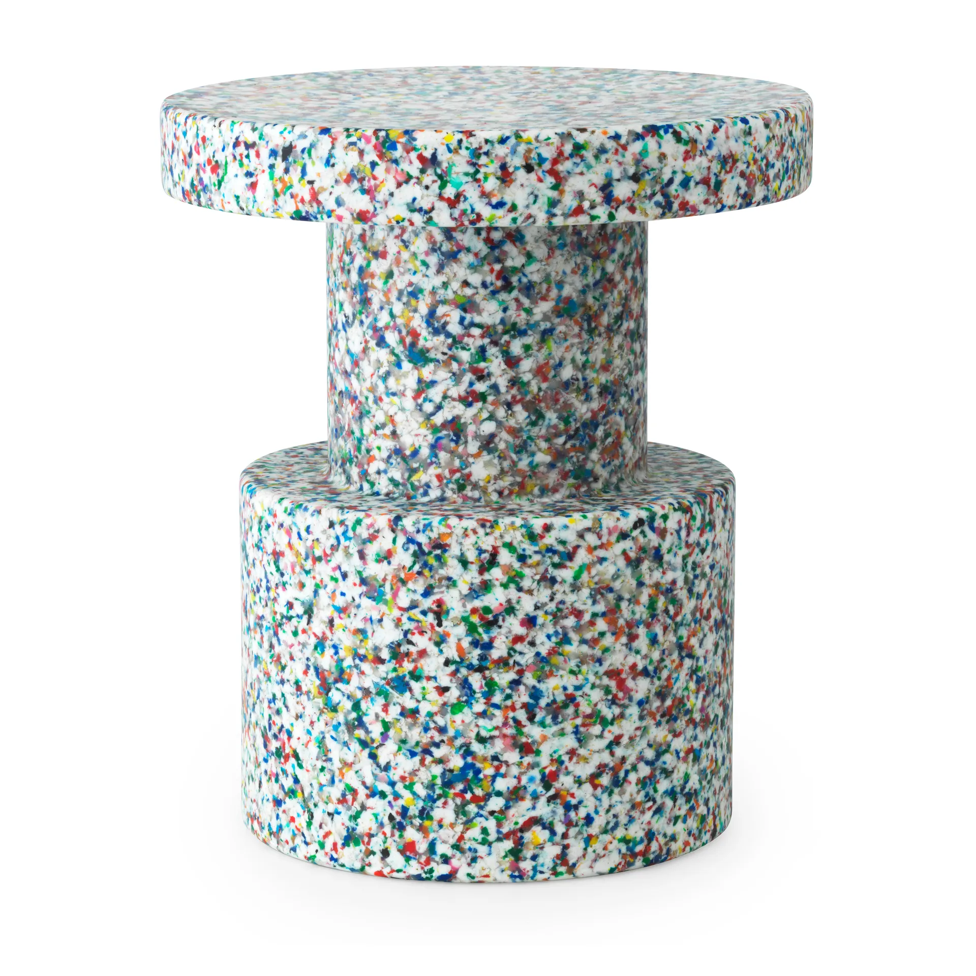Bit rund krakk, Hvit-multi, Ø36x42 cm Normann Copenhagen