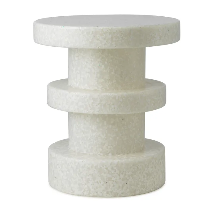 Bit Stack rund krakk - Hvit-hvit, Ø36x42 cm - Normann Copenhagen