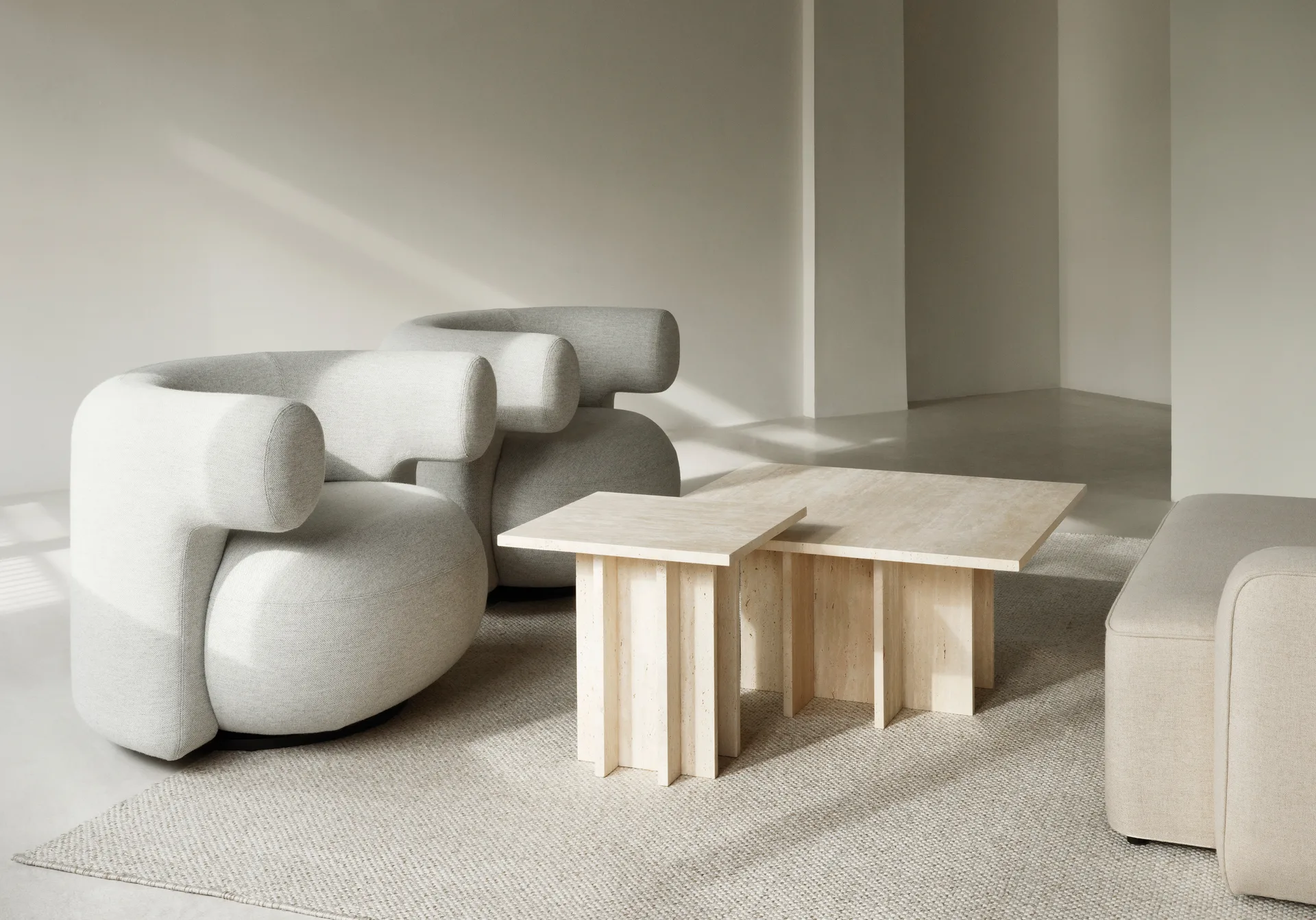 Edge sofabord small, Travertine Normann Copenhagen