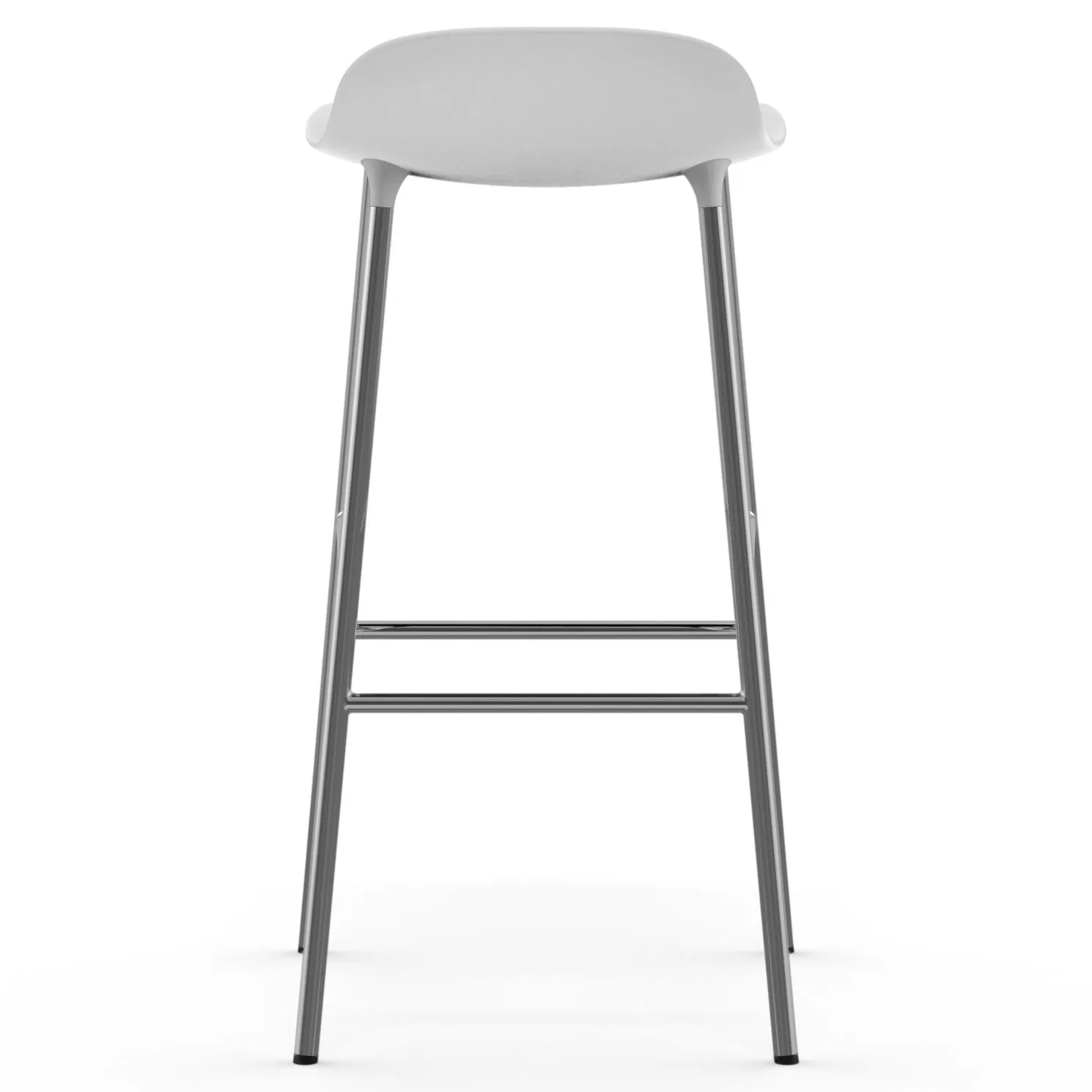 Form barstol forkromede bein 75 cm, Hvit Normann Copenhagen