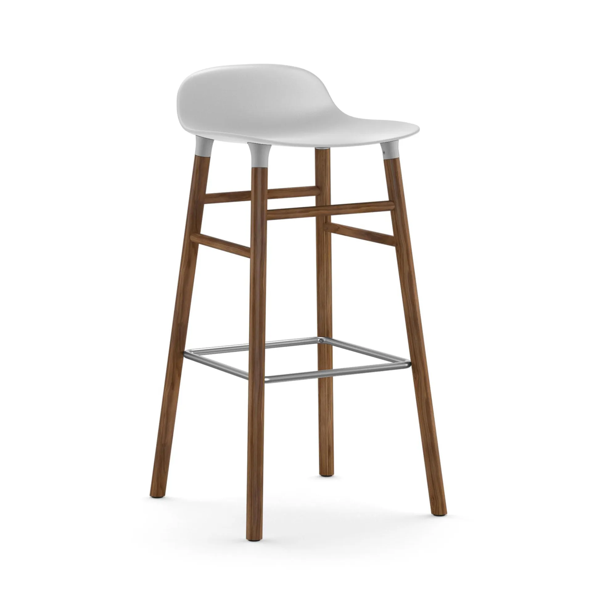 Form Chair barstol valnøttben, hvit Normann Copenhagen