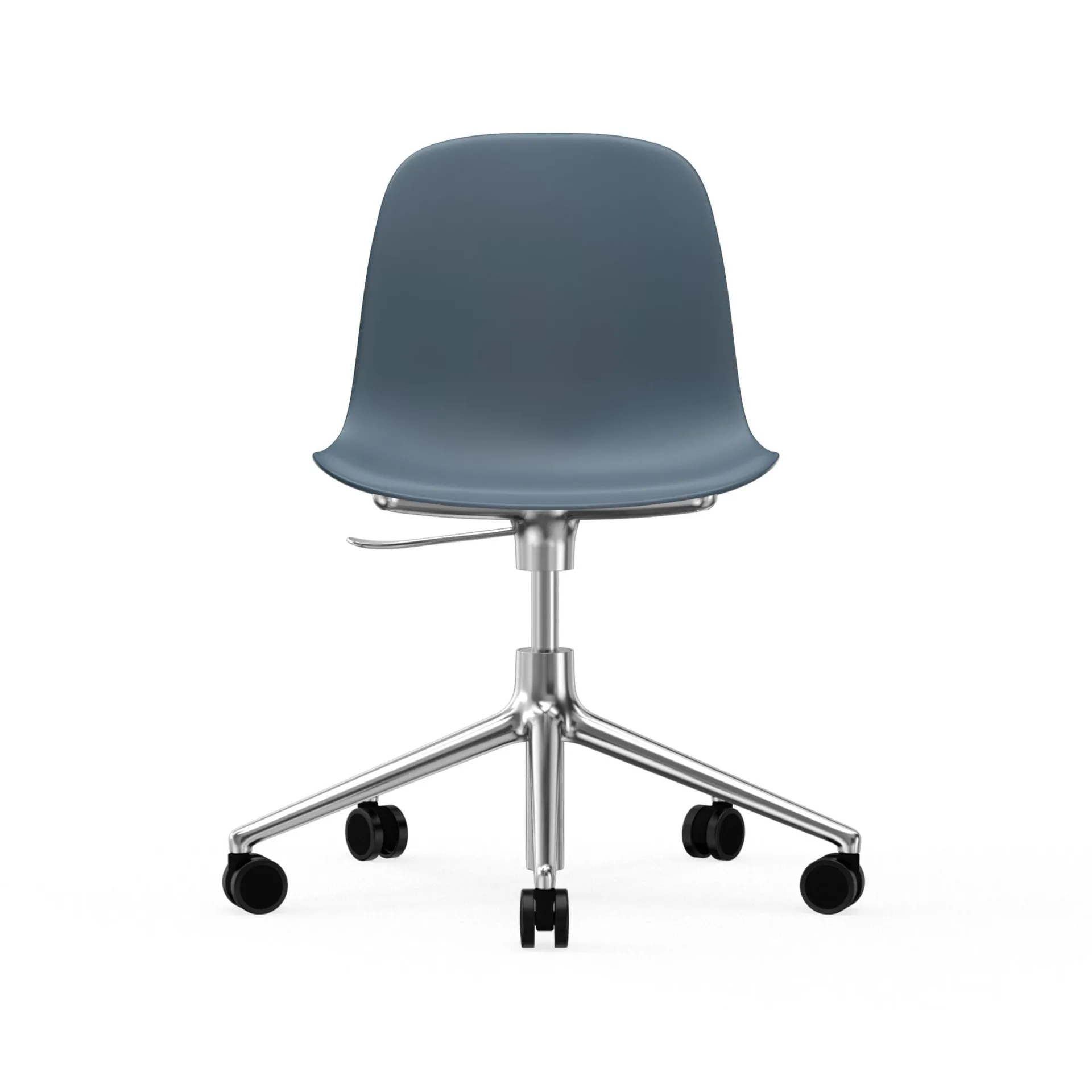 Form chair, dreibar stol, 5W kontorstol, blå, aluminium, hjul Normann Copenhagen