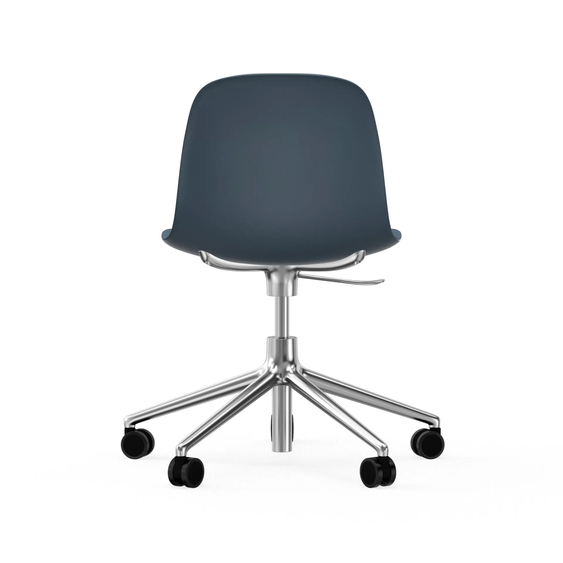 Form chair, dreibar stol, 5W kontorstol, blå, aluminium, hjul Normann Copenhagen