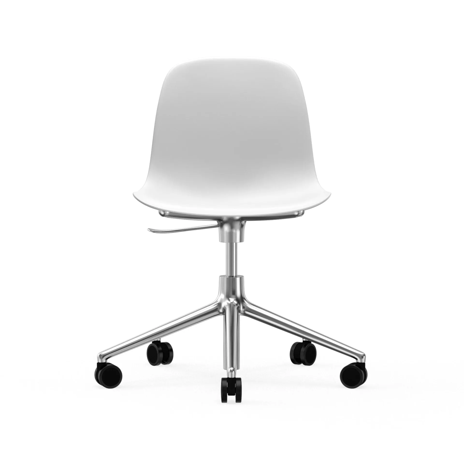 Form chair, dreibar stol, 5W kontorstol, hvit, aluminium, hjul Normann Copenhagen