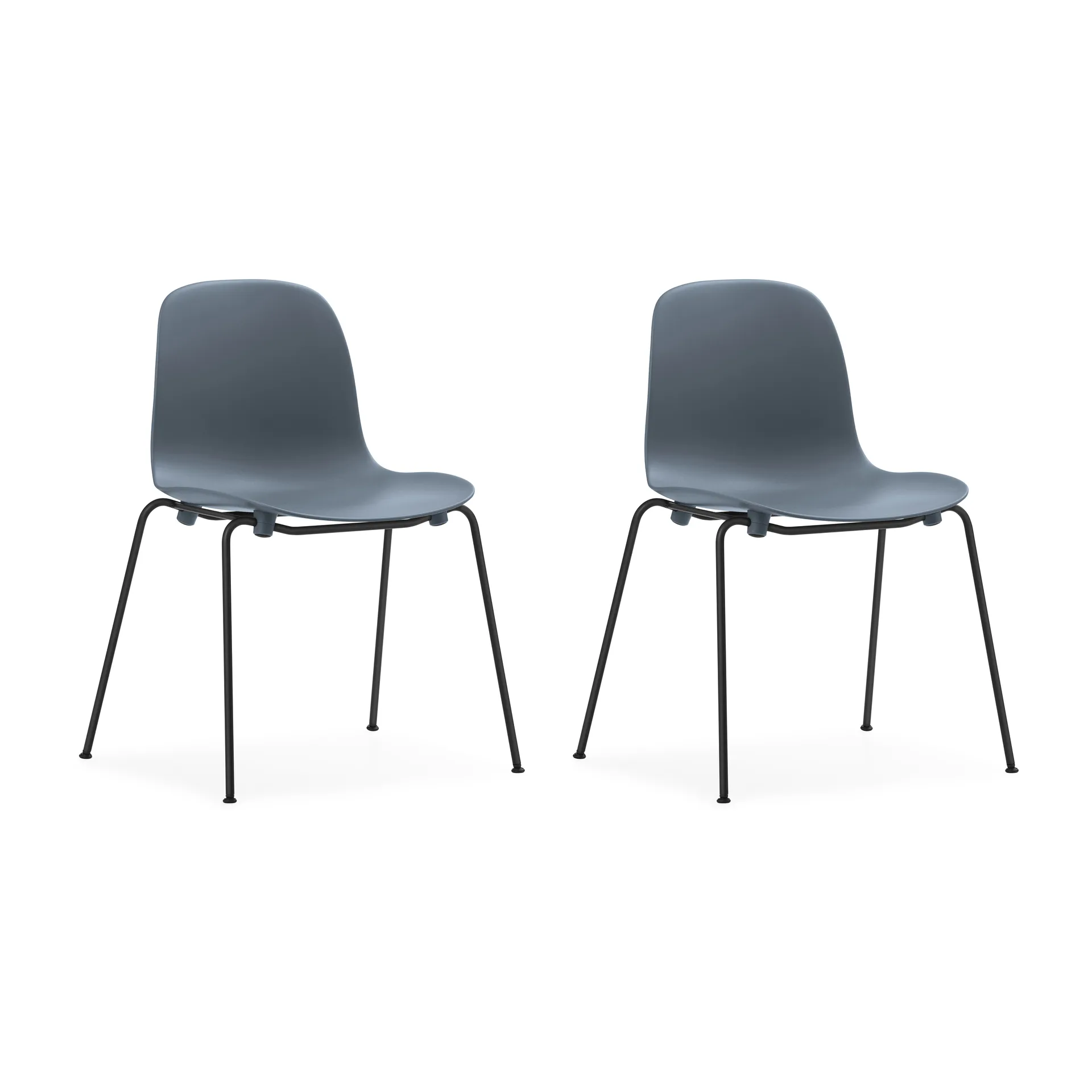 Form Chair stablebar stol svarte ben 2-pk, Blå Normann Copenhagen