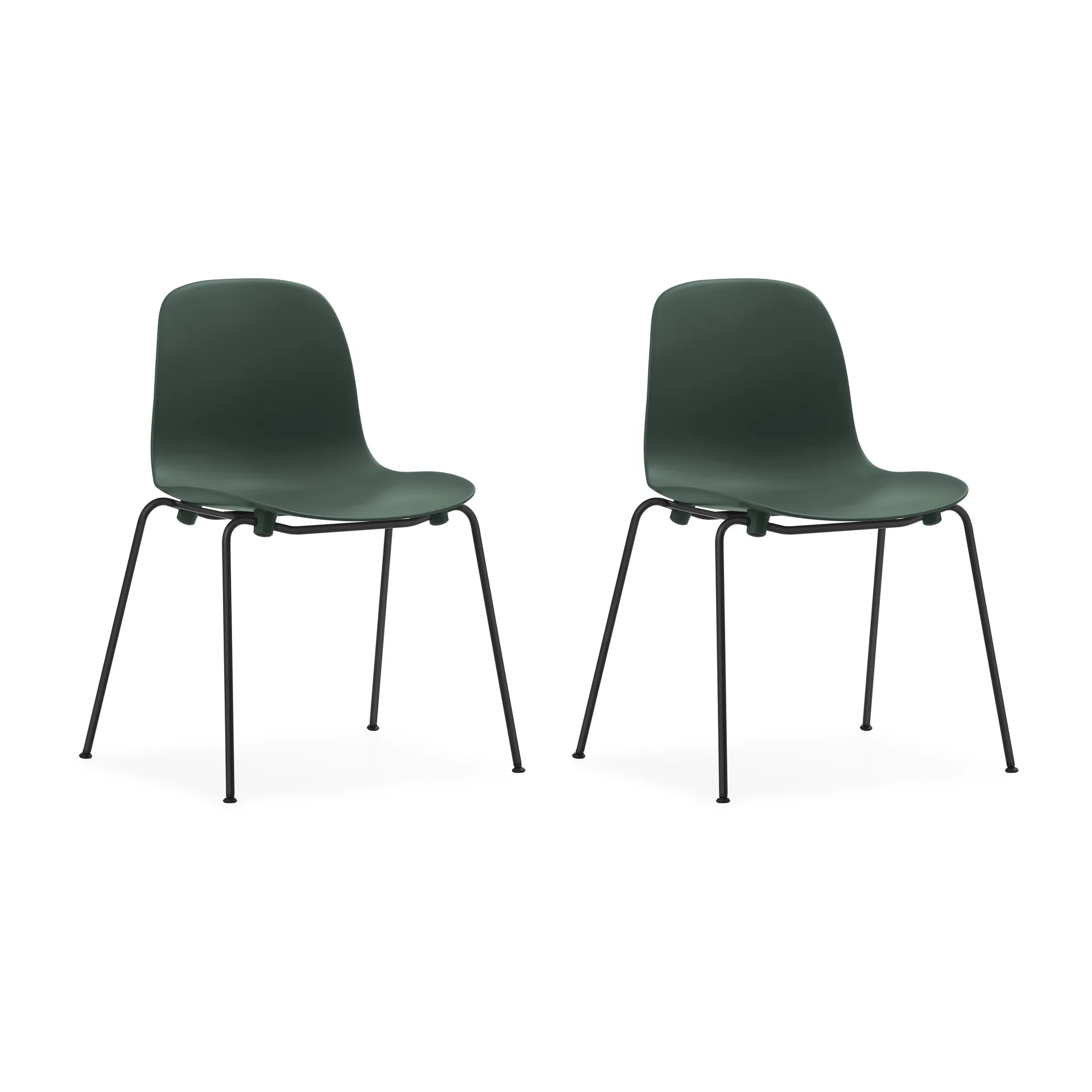 Form Chair stablebar stol svarte ben 2-pk, Grønn,  Normann Copenhagen