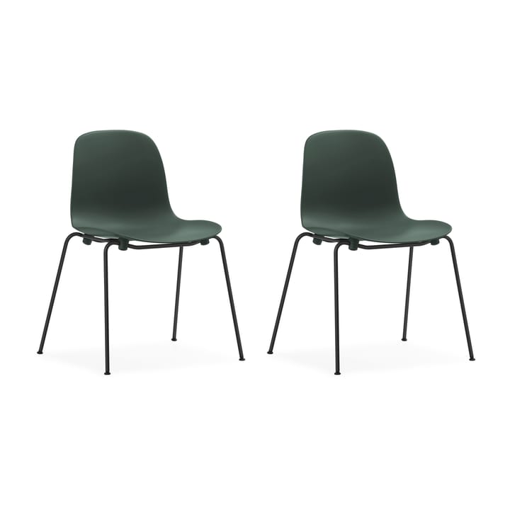 Form Chair stablebar stol svarte ben 2-pk, Grønn - undefined - Normann Copenhagen