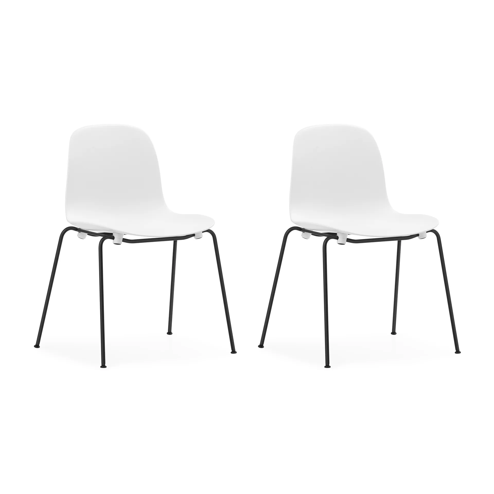 Form Chair stablebar stol svarte ben 2-pk, Hvit,  Normann Copenhagen