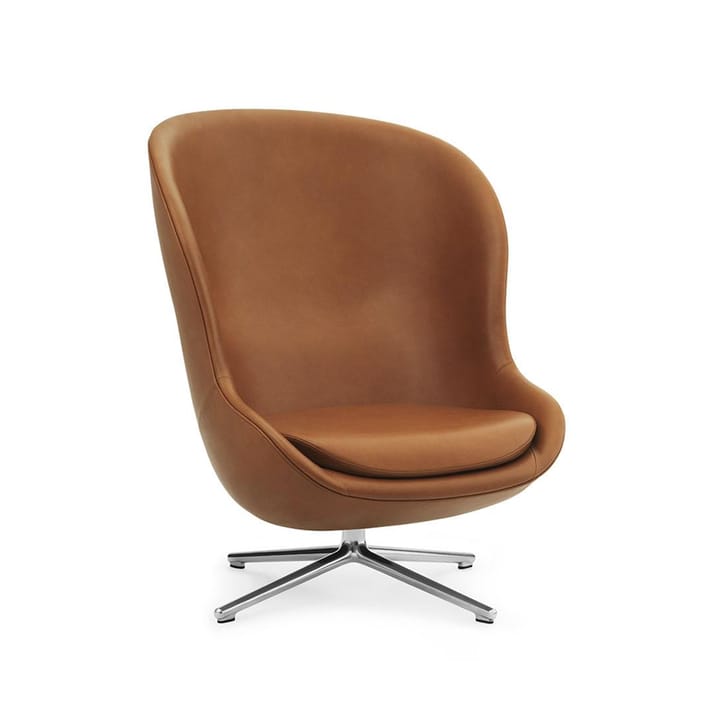 Hyg lenestol - skinn ultra 41574 brandy, svingfot i aluminium - Normann Copenhagen
