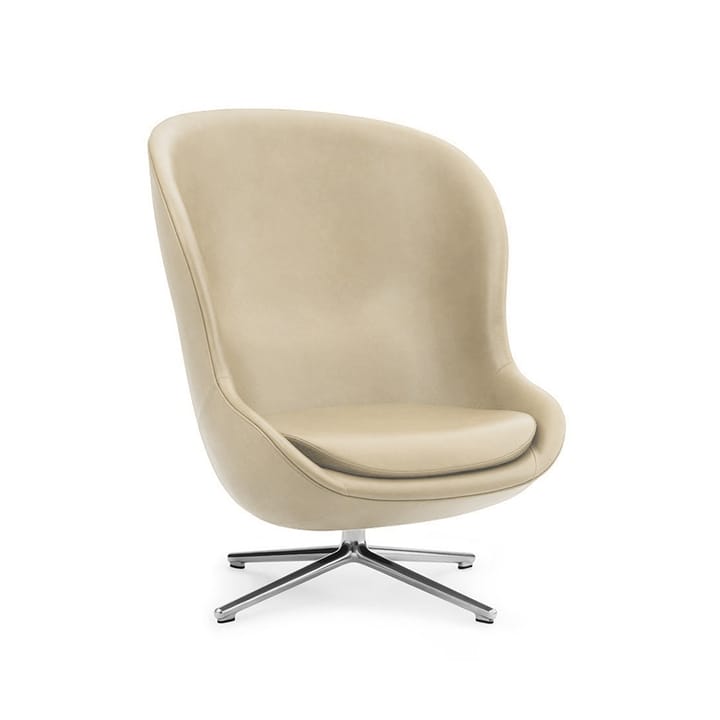 Hyg lenestol - skinn ultra 41583 marble, svingfot i aluminium - Normann Copenhagen
