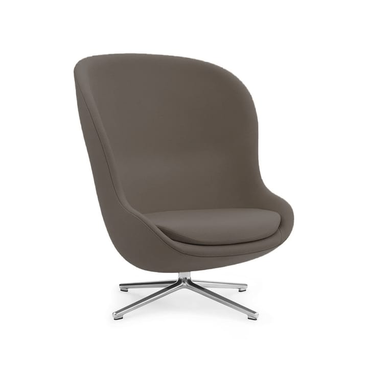 Hyg lenestol - Skinn ultra 41585 grå, svingfot i aluminium - Normann Copenhagen