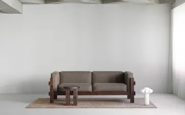 Kube sofa - Brunlakkert furu-stoff Remix 223 Beige, 220 cm - Normann Copenhagen