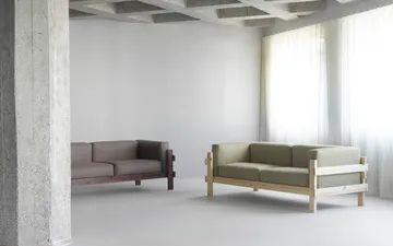 Kube sofa - Lakkert furu-stoff Remix 143 Grey, 220 cm - Normann Copenhagen