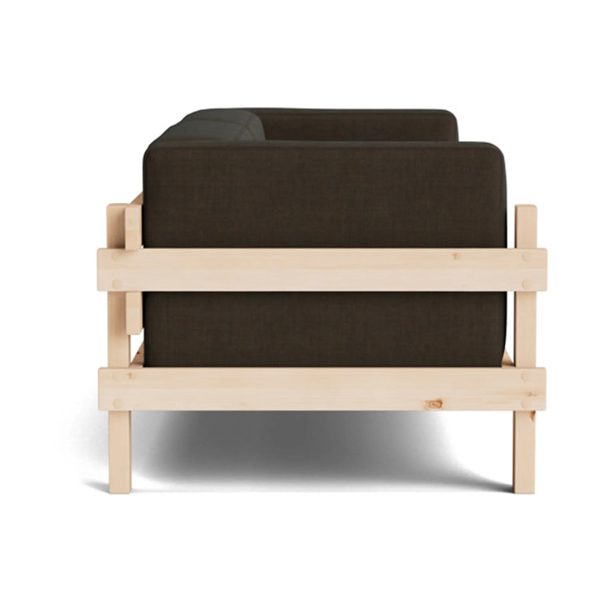 Kube sofa, Lakkert furu-stoff Remix 356 Brown, 220 cm Normann Copenhagen