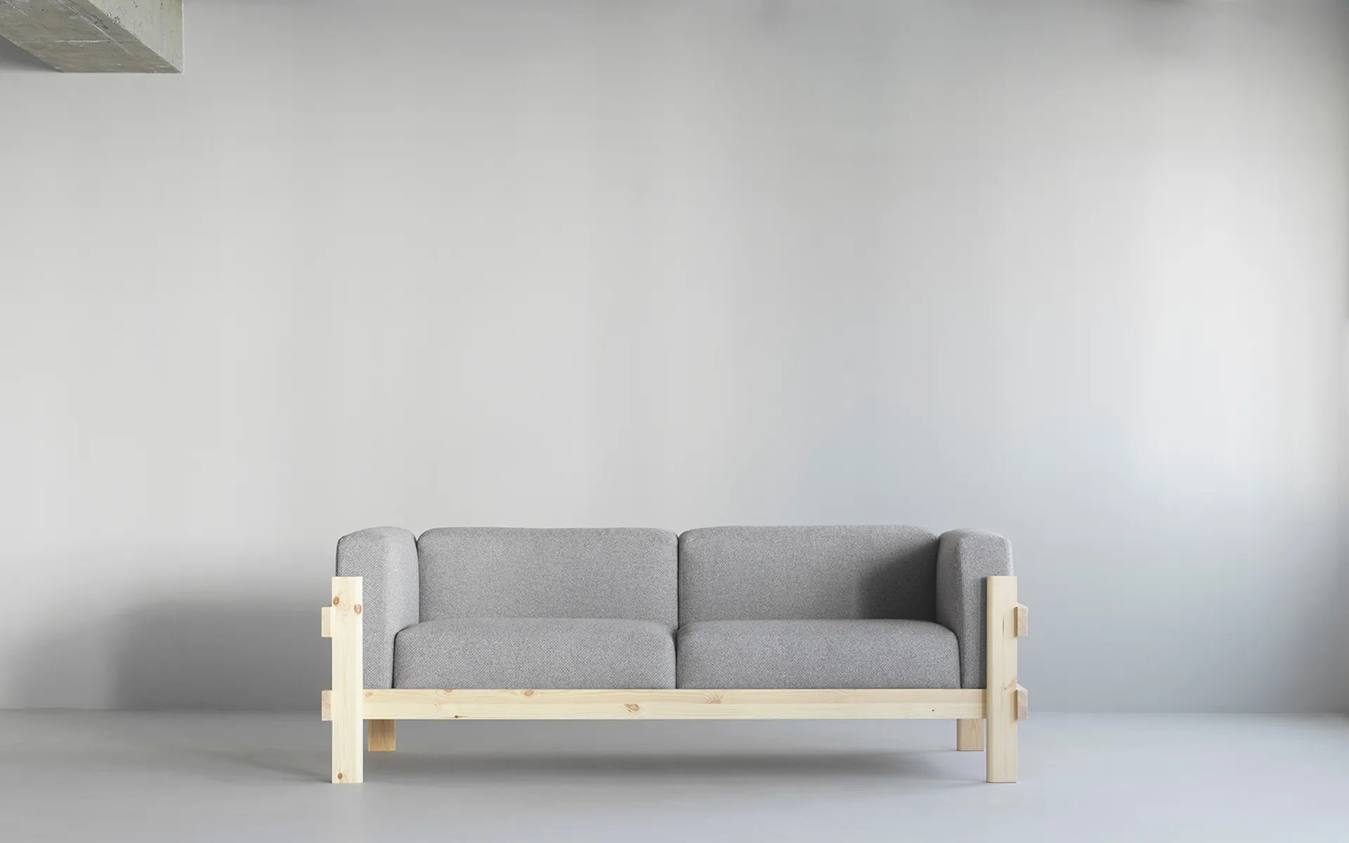 Kube sofa, Lakkert furu-stoff Remix 356 Brown, 220 cm Normann Copenhagen