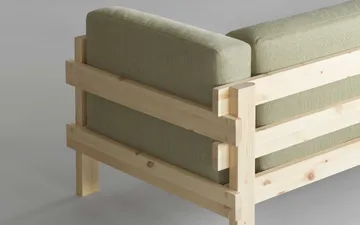 Kube sofa - Lakkert furu-stoff Remix 356 Brown, 220 cm - Normann Copenhagen