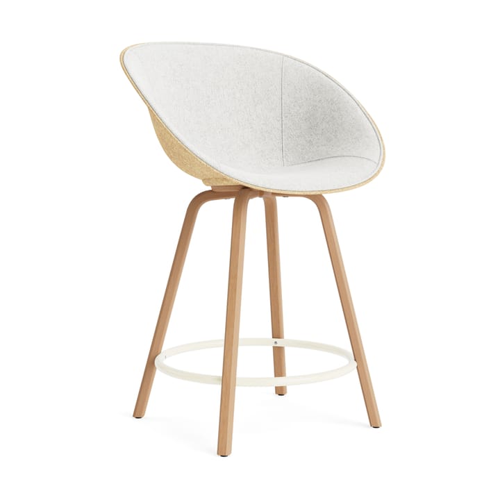 Mat Bar Armchair armlenestol forsidekledd 65 cm - Hallingdal 110-hemp-bøk-cream steel - Normann Copenhagen