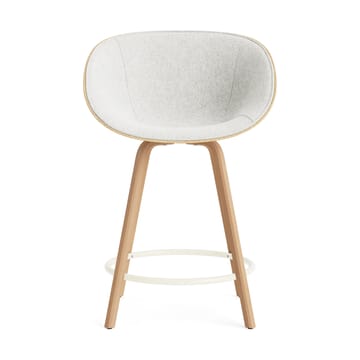 Mat Bar Armchair armlenestol forsidekledd 65 cm - Hallingdal 110-hemp-bøk-cream steel - Normann Copenhagen