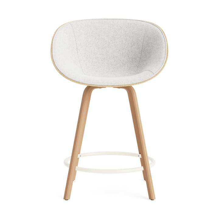 Mat Bar Armchair armlenestol forsidekledd 65 cm, Hallingdal 110-hemp-bøk-cream steel Normann Copenhagen