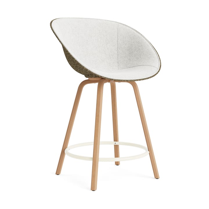 Mat Bar Armchair armlenestol forsidekledd 65 cm - Hallingdal 110-seaweed-beech-cream steel - Normann Copenhagen