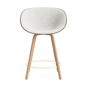 Mat Bar Armchair armlenestol forsidekledd 65 cm - Hallingdal 110-seaweed-beech-cream steel - Normann Copenhagen