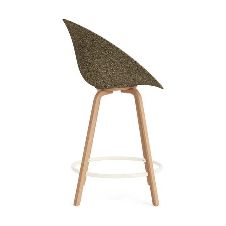 Mat Bar Armchair armlenestol forsidekledd 65 cm, Hallingdal 110-seaweed-beech-cream steel Normann Copenhagen