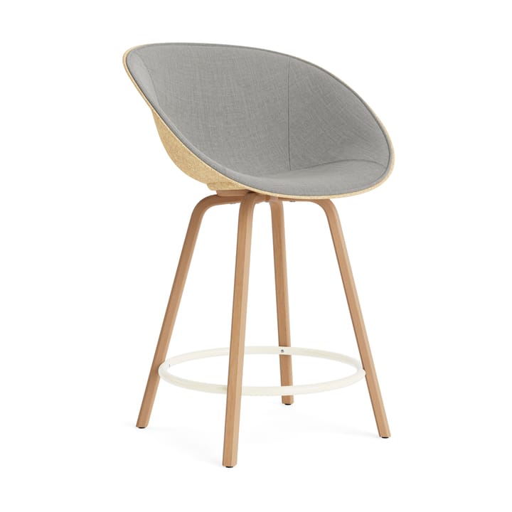 Mat Bar Armchair armlenestol forsidekledd 65 cm - Remix 133-hemp-bøk-krem stål - Normann Copenhagen