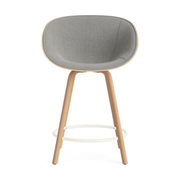 Mat Bar Armchair armlenestol forsidekledd 65 cm - Remix 133-hemp-bøk-krem stål - Normann Copenhagen
