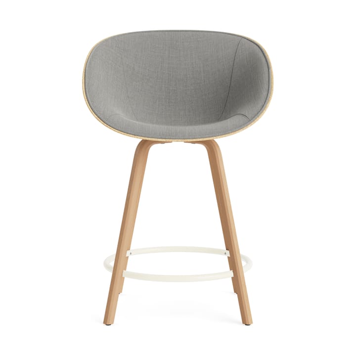 Mat Bar Armchair armlenestol forsidekledd 65 cm, Remix 133-hemp-bøk-krem stål Normann Copenhagen
