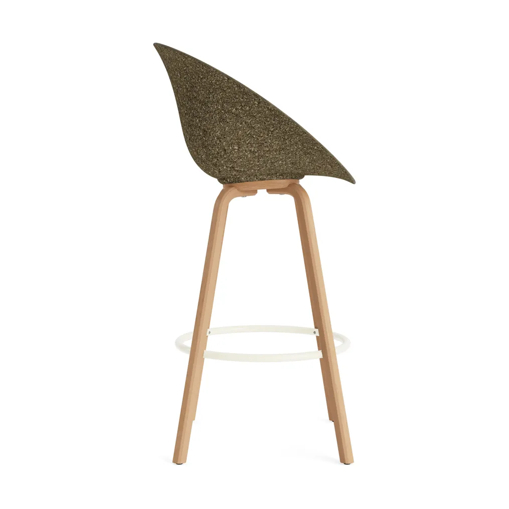 Mat Bar Armchair karmstol 75 cm, Seaweed-beech-cream steel Normann Copenhagen