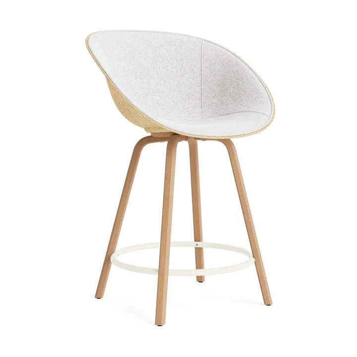 Mat Bar Armchair karmstol  fremsidepolstring 65 cm - Hallingdal 110-hemp-beech-cream steel - Normann Copenhagen