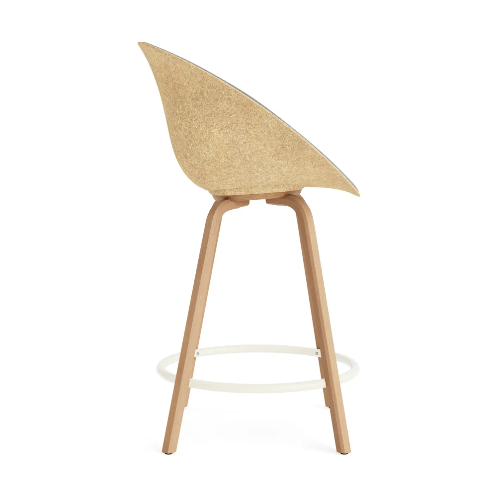 Mat Bar Armchair karmstol  fremsidepolstring 65 cm, Remix 133-hemp-beech-cream steel Normann Copenhagen