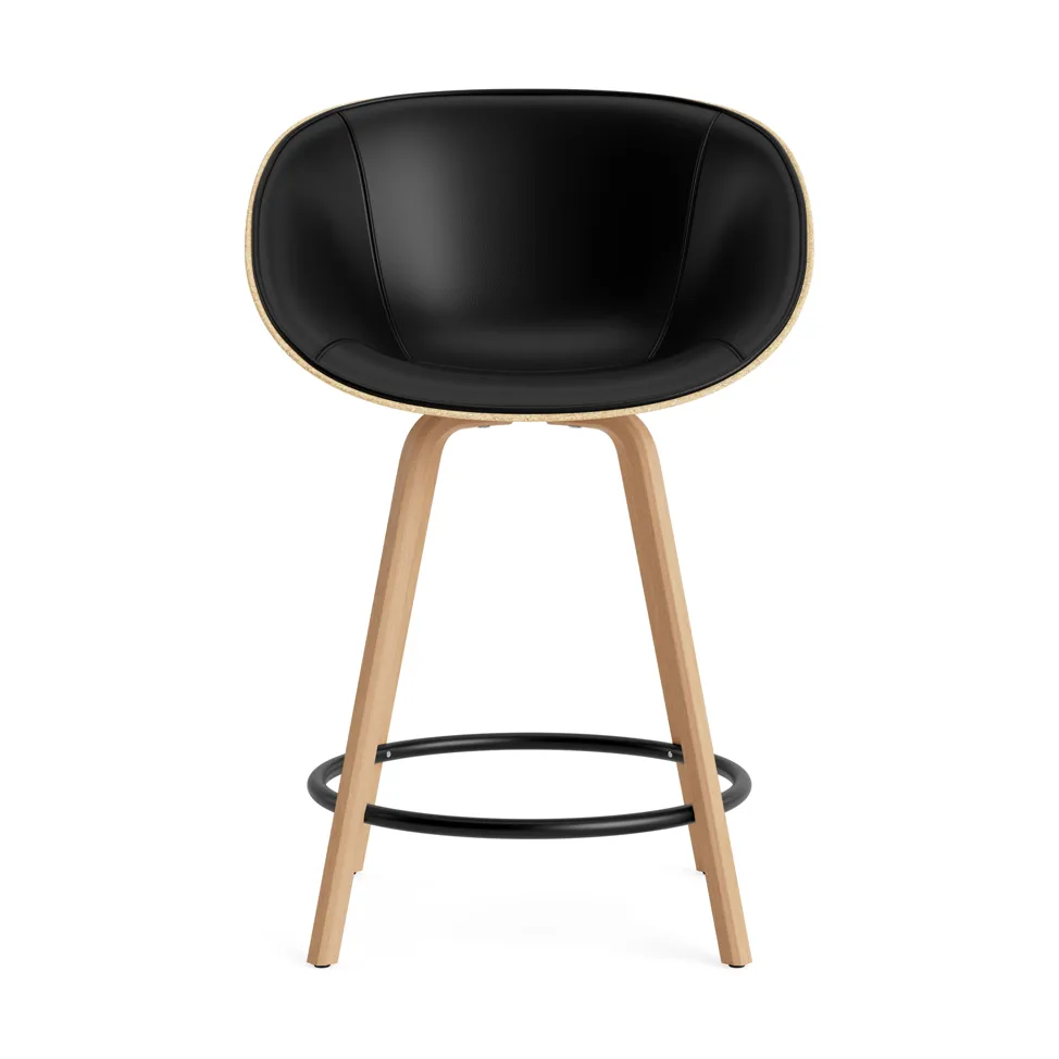 Mat Bar Armchair karmstol  fremsidepolstring 65 cm, Ultra 41599-hemp-beech-black steel Normann Copenhagen