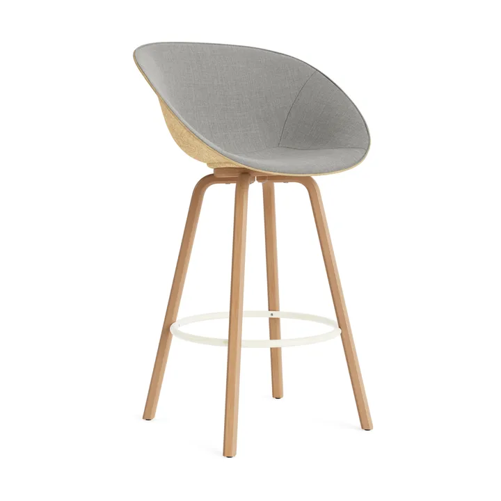 Mat Bar Armchair karmstol  fremsidepolstring 75 cm - Remix 133-hemp-beech-cream steel - Normann Copenhagen