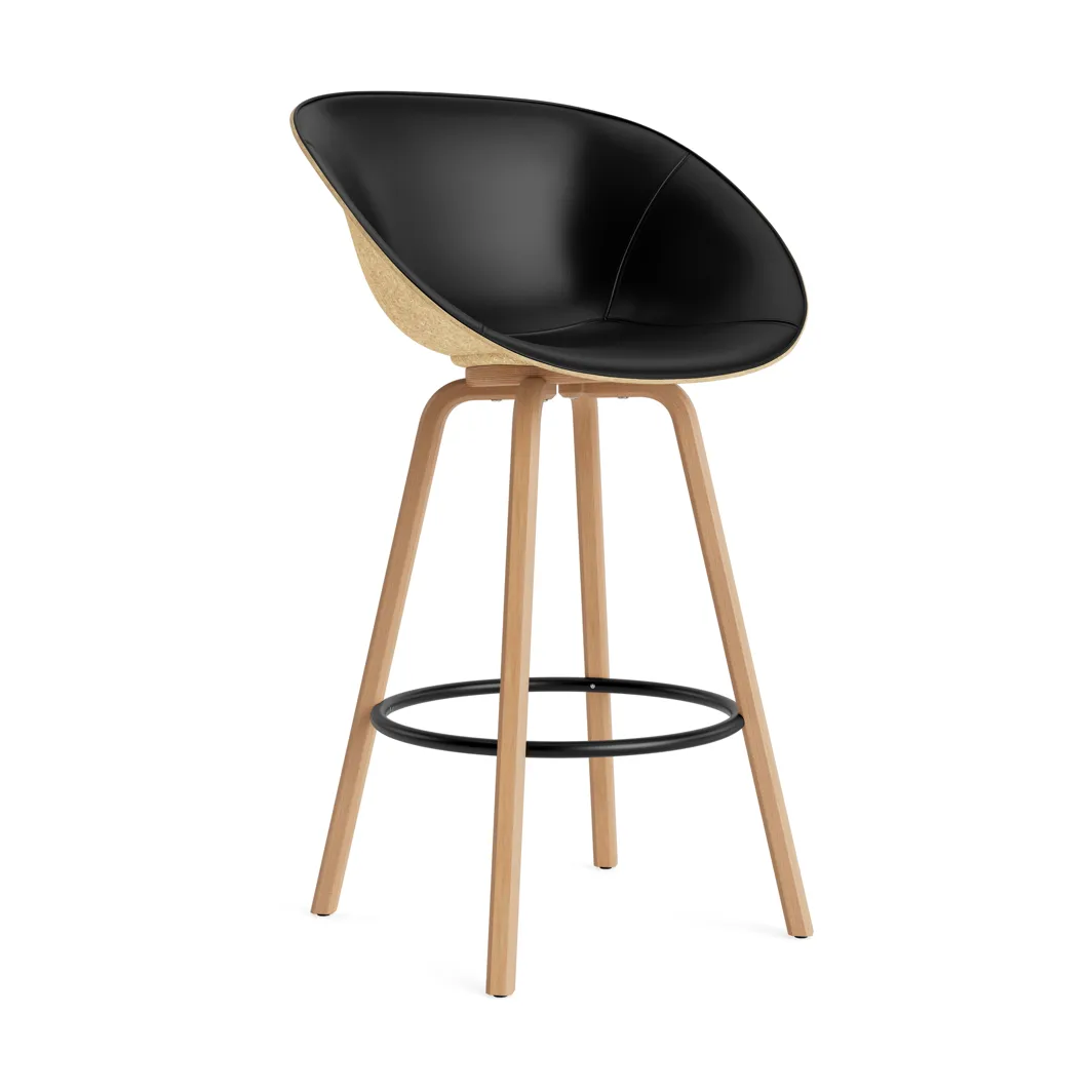 Mat Bar Armchair karmstol  fremsidepolstring 75 cm, Ultra 41599-hemp-beech-black steel Normann Copenhagen