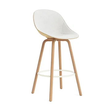 Mat Bar Chair barkrakk  fremsidepolstring 75 cm - Hallingdal 110-hemp-beech-cream steel - Normann Copenhagen