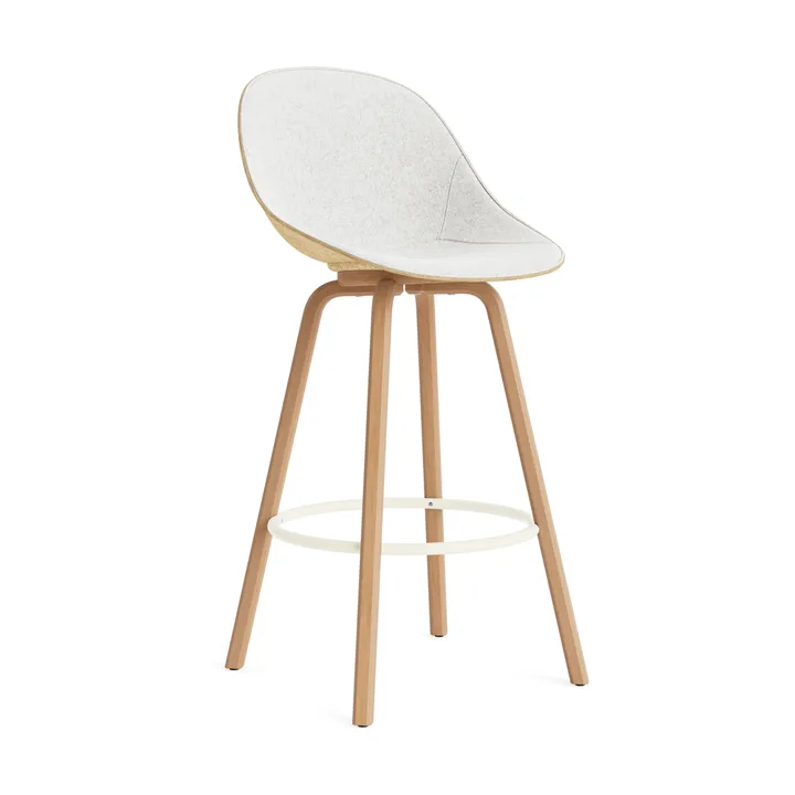 Mat Bar Chair barkrakk  fremsidepolstring 75 cm - Hallingdal 110-hemp-beech-cream steel - Normann Copenhagen