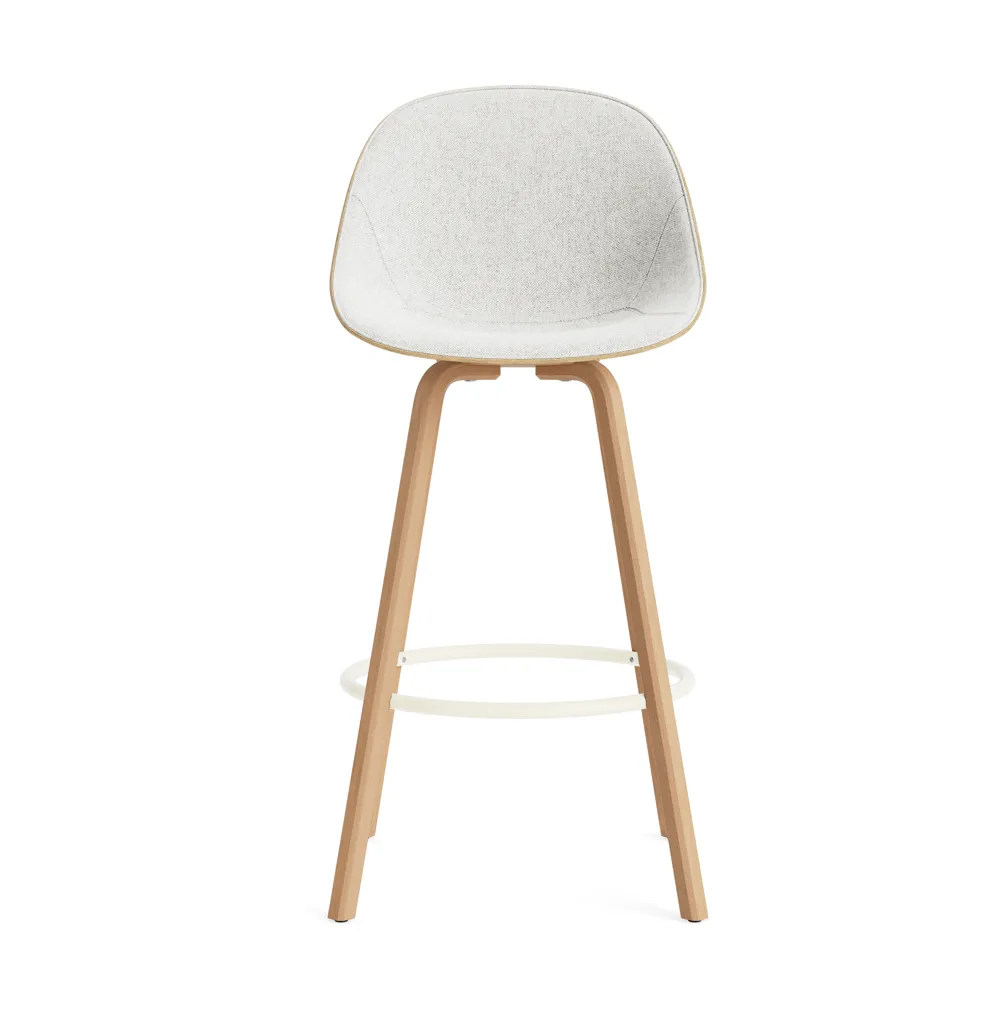 Mat Bar Chair barkrakk  fremsidepolstring 75 cm, Hallingdal 110-hemp-beech-cream steel Normann Copenhagen